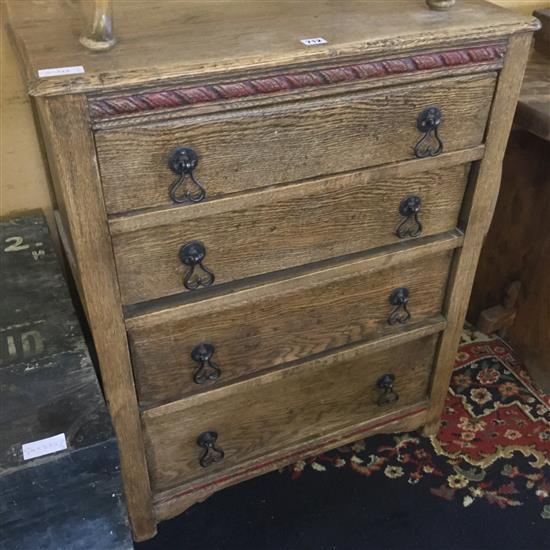 4 drawer oak chest of drawers